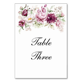 Numeração De Mesa Romântica Flor de Peônia Floral