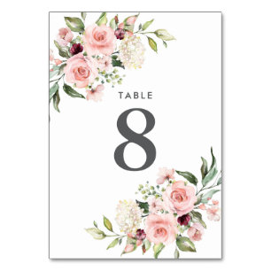 Numeração De Mesa Romântica Rosas Rosa Numero da Mesa de Casamento
