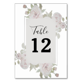 Numeração De Mesa Rosa Amarelo Cinza Floral Verde