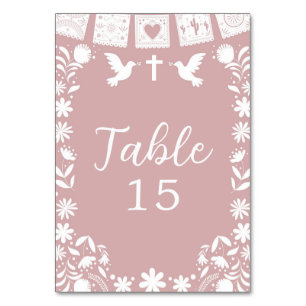 Numeração De Mesa Rosa Corado Cielito Lindo Batizado