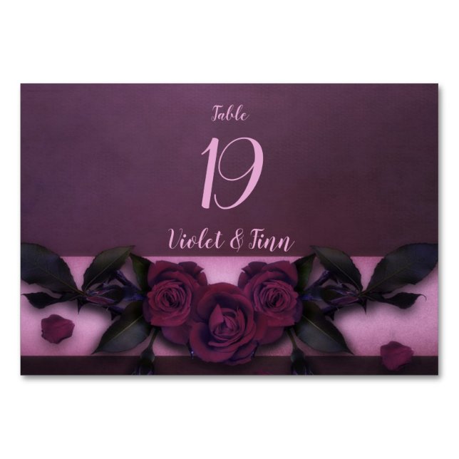 Numeração De Mesa Rosa de ameixa (Frente)