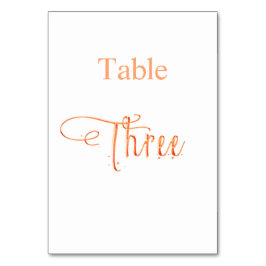 Numeração De Mesa Rosa de caligrafia elegante mesa 3 3