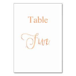 Numeração De Mesa Rosa de caligrafia elegante mesa 5 5