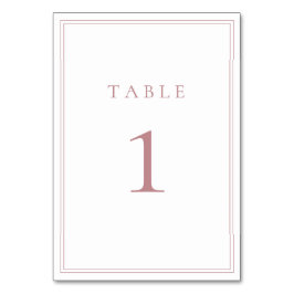Numeração De Mesa Rosa Dusty e Número de Tabela Minimalista Branco