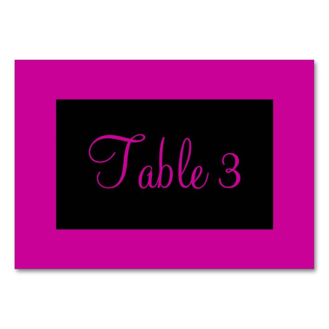 Numeração De Mesa Rosa e Preto Numerados (Verso)