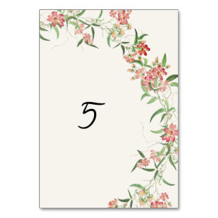 Numeração De Mesa Rosa Flor Silvestre Primavera Grinalda Casamento