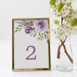 Numeração De Mesa Rosa Floral de Roxo Número da Tabela de Casamento