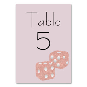 Numeração De Mesa Rosa Glitter Dice Girly