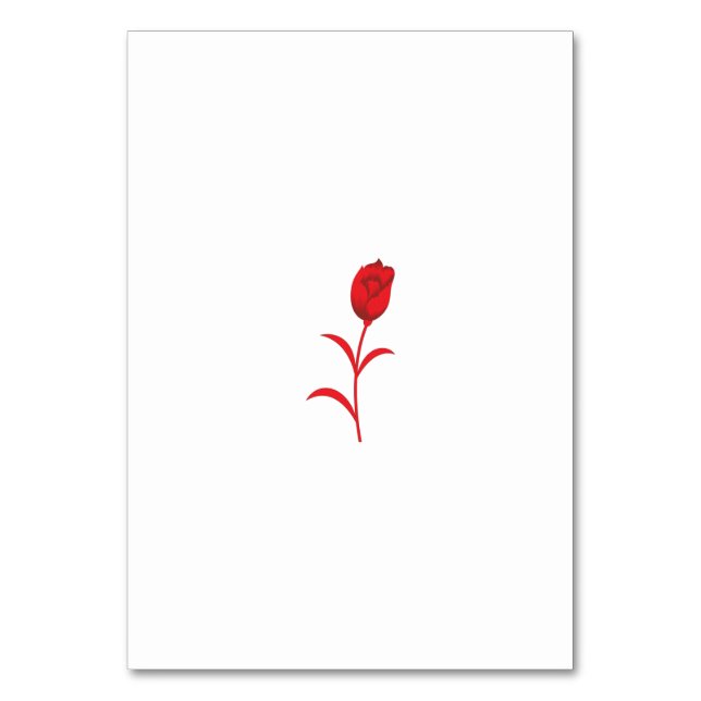 Numeração De Mesa Rosa Madder, Lava Vermelho, Design floral (Frente)