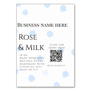 Numeração De Mesa Rosa milk handmade soap business código QR add det