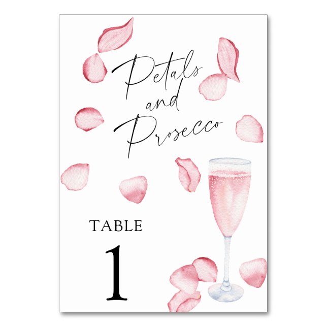 Numeração De Mesa Rosa Prosecco - número da mesa de casamento (Frente)