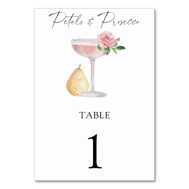 Numeração De Mesa Rosa Prosecco - número da mesa de casamento (Frente)