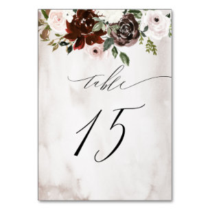 Numeração De Mesa Rosa Rosa Rosa-Rosa-Rosa Watercolor Floral N.o 15