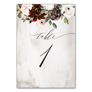 Numeração De Mesa Rosa Rosa Rosa-Rosa-Rosa Watercolor Floral N.o 1 C