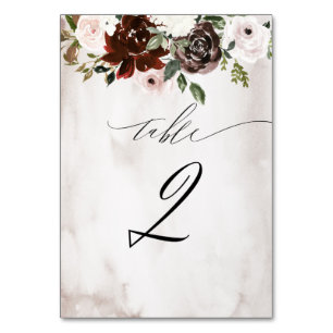 Numeração De Mesa Rosa Rosa Rosa-Rosa-Rosa Watercolor Floral N.o 2 C