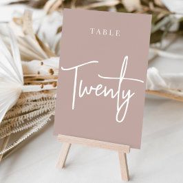 Numeração De Mesa Rosa Taupe Mesa com script na mão 20