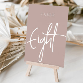 Numeração De Mesa Rosa Taupe Mesa com script oito