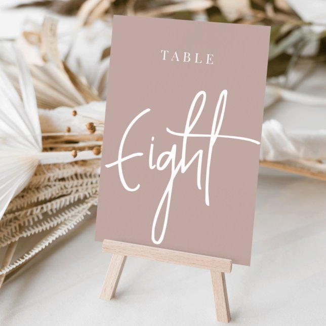 Numeração De Mesa Rosa Taupe Mesa com script oito (Criador carregado)