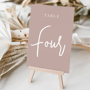 Numeração De Mesa Rosa Taupe Mesa com script quatro