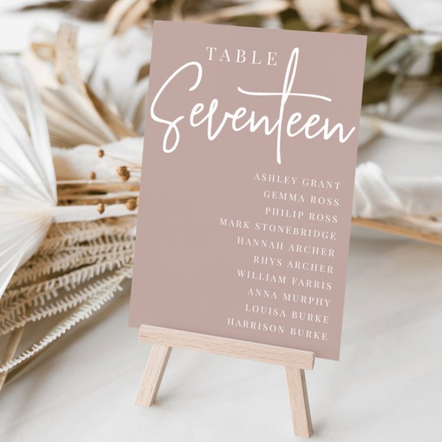 Numeração De Mesa Rosa Taupe - Mesa com script SETETEEN + Nomes de c (Criador carregado)