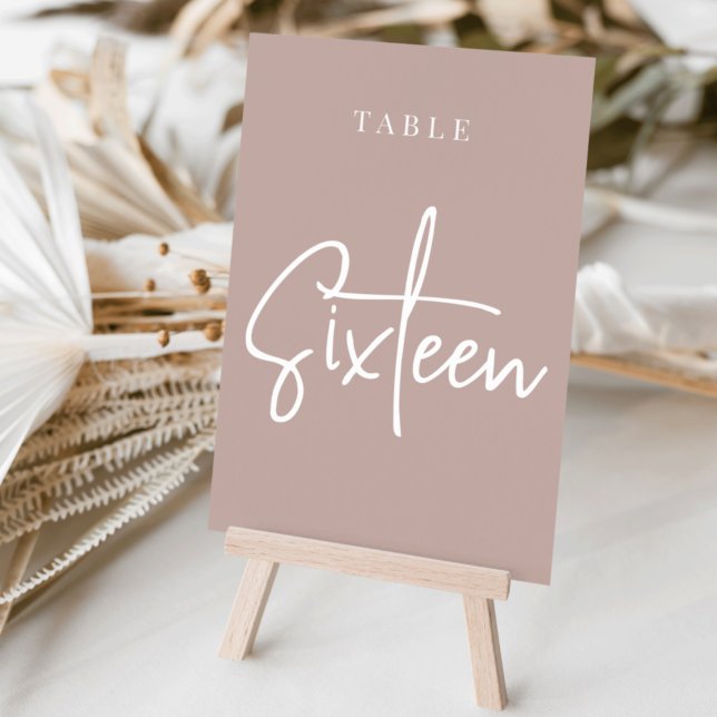 Numeração De Mesa Rosa Taupe Mesa com script SEXTA (Criador carregado)