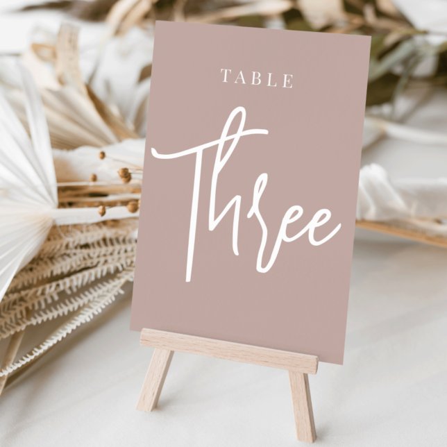 Numeração De Mesa Rosa Taupe - Mesa com script três (Criador carregado)