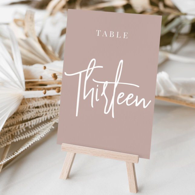 Numeração De Mesa Rosa Taupe Mesa com script três vezes (Criador carregado)
