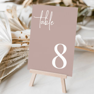 Numeração De Mesa Rosa Taupe Modern Manuscrito + Série Clássica