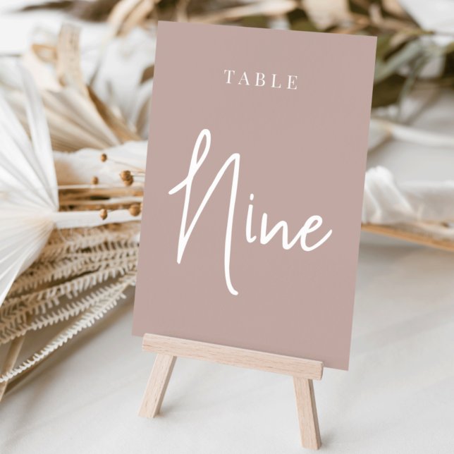 Numeração De Mesa Rosa Taupe Scripting Mesa Mão NINE (Criador carregado)