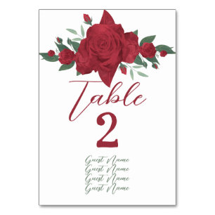 Numeração De Mesa Rosa vermelha Boho Wedding