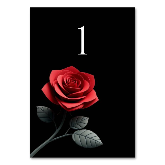 Numeração De Mesa Rosa vermelha do Número da Tabela de Casamento- (Frente)