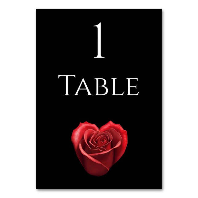 Numeração De Mesa Rosa vermelha Formatada Pela Tabela De Casamento (Frente)