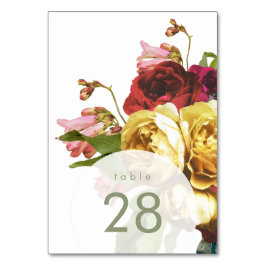 Numeração De Mesa Rosas Boêmian do Jardim Inglês Casamento