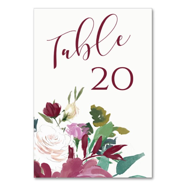 Numeração De Mesa Rosas Brancas de Molercola, Casamento de Morango (Frente)