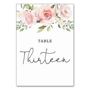 Numeração De Mesa Rosas de borrão floreado número de tabela tretretr