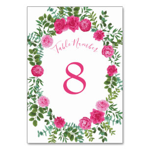 Numeração De Mesa Rosas de Casamento Rosa Brilhante Floral