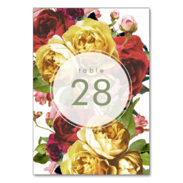 Numeração De Mesa Rosas de Jardim Inglês Números de Tabelas de Casam