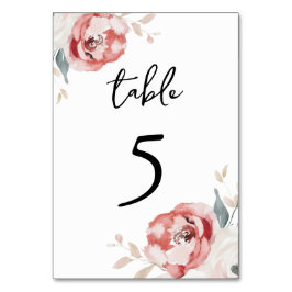 Numeração De Mesa Rosas Delicadas Floral Elegante Casamento