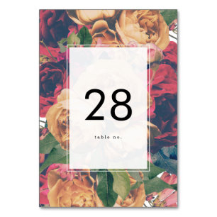 Numeração De Mesa Rosas Editáveis Florais Casamento Boho Moderno