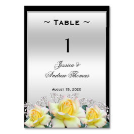Numeração De Mesa Rosas Elegantes Chic Casamento Prata
