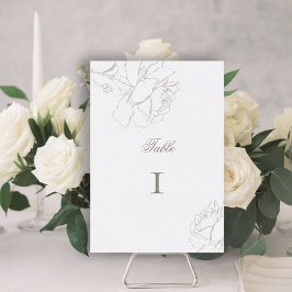 Numeração De Mesa Rosas Pérola com Relevo Falso Casamento Formal Ele