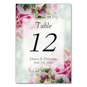 Numeração De Mesa Rosas Primavera cor-de-rosa elegantes no casamento