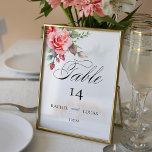 Numeração De Mesa Rosas Rosa Românticas De Cores Aquáticas<br><div class="desc">Aglomerado elegante de rosas e folhagens cor-de-rosa pinceladas e escamosas num sutil fundo de aquarela pastel. Apresenta um gráfico de texto "Mesa" na fonte de script personalizada (ou elimina e personaliza no editor design) com campos de texto editáveis.</div>
