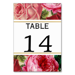 Numeração De Mesa Rosas rosa vintage número da mesa de casamento flo
