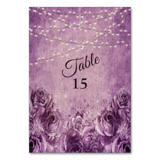 Numeração De Mesa Rosas Roxas Lilases Florais Casamento Vintage Roxo