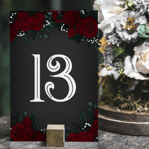 Numeração De Mesa Rosas Vermelhas Respiração de Bebê Romance Sombrio