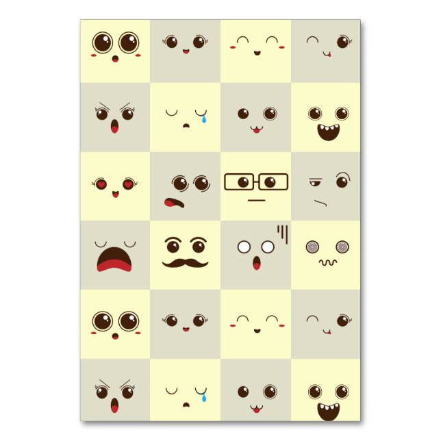 Numeração De Mesa Rosto fofo (Frente)