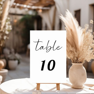 Numeração De Mesa Roteiro de casamento elegante minimalista