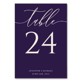 Numeração De Mesa Roteiro Fluido Roxo Meia-Noite