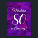 Numeração De Mesa Roxo 80 Elegante e Festa de aniversário incrível<br><div class="desc">Elegante Roxo 80 e Incrível Número de Mesa de Festa de aniversário Este é um cartão especial único de mesa de aniversário de arte roxa, especialmente projetado para seus amigos que estão fazendo 80 e Incrível! Personalize esta placa de mesa com seu nome. Planeje sua festa com mais festas de...</div>